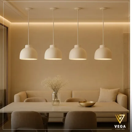 معلقة فايبر BELL بشكل نصف قبة فوق طاولة طعام