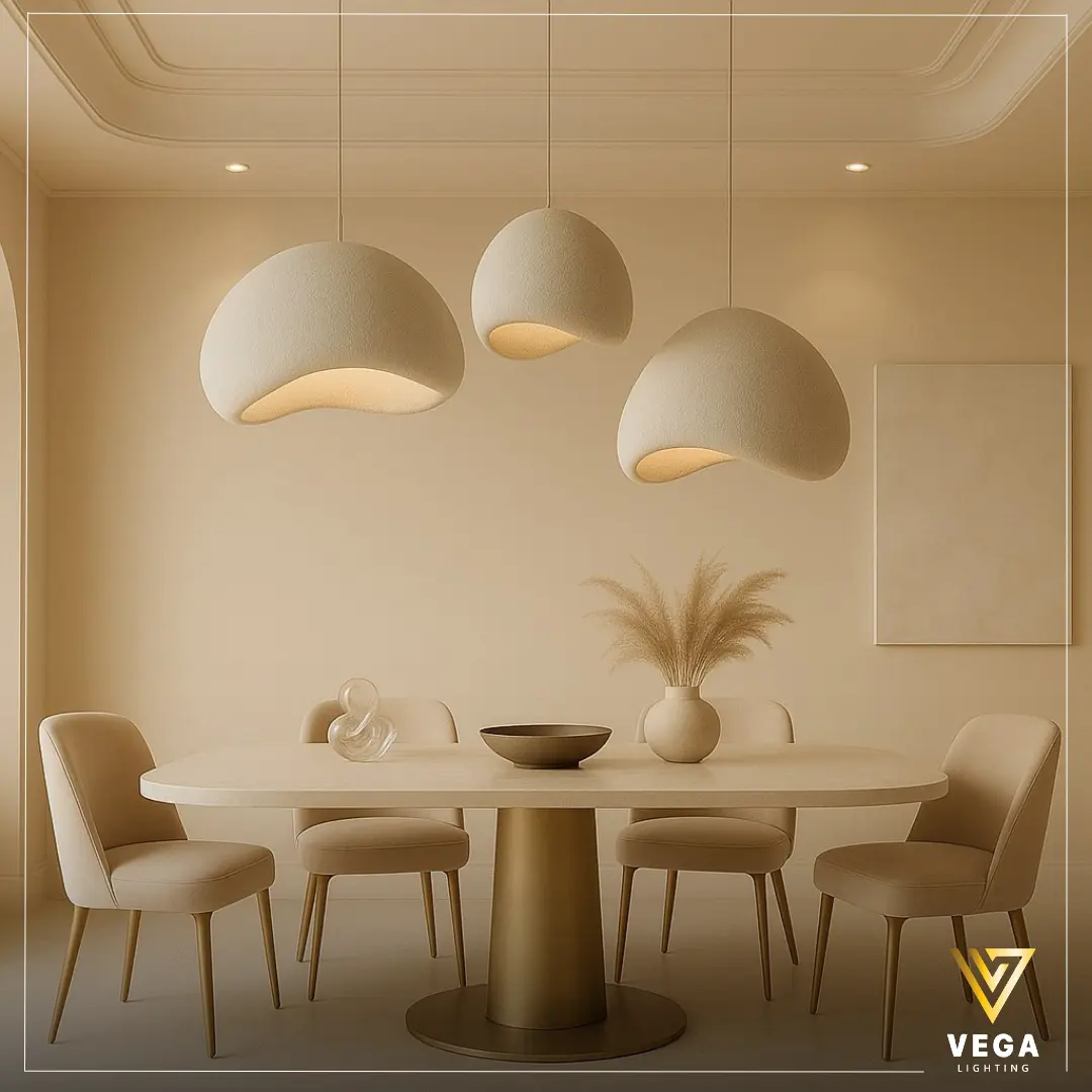 معلقة فايبر WAVE – تصميم موجي معلقة فايبر WAVE بتصميم موجي منحني فوق طاولة سفرة