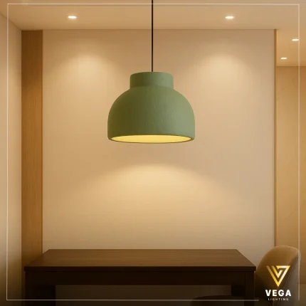 معلقة فايبر BELL خضراء بتصميم نصف قبة