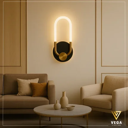 أبليك يوڤا LED بتصميم منحني ذهبي