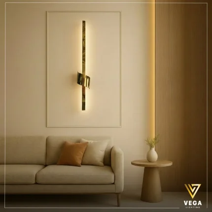 أبليك WRAP ملفوف ذهبي مودرن بإضاءة LED دافئة.