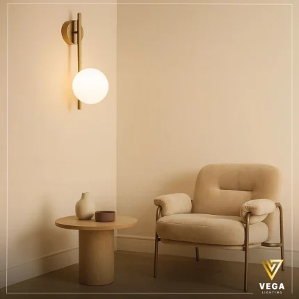 أبليك SOLE ذهبي بلمبة واحدة وتصميم مودرن ناعم.