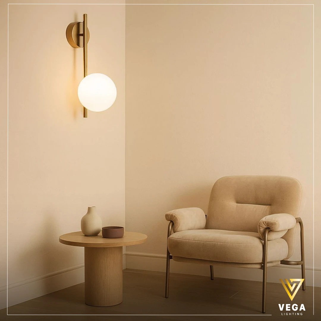 أبليك SOLE لمبة واحدة بتصميم عصري أبليك SOLE ذهبي بلمبة واحدة وتصميم مودرن ناعم.