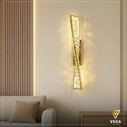 أبليك GLINT جلينت كريستال ذهبي ستانلس ستيل بتصميم مودرن طولي