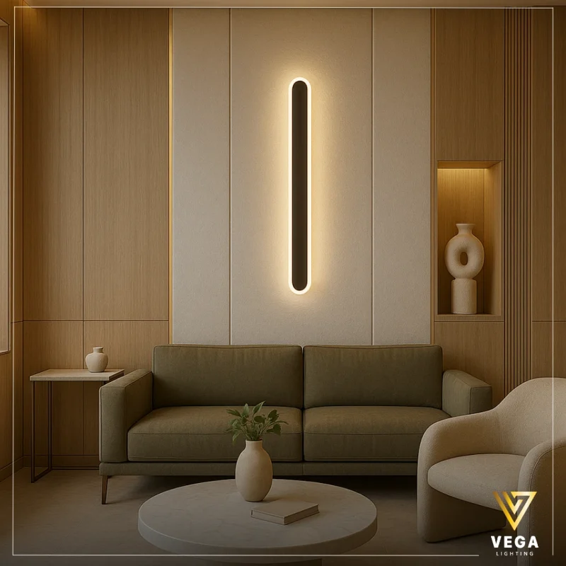 أبليك انسيابي ذهبي LINEA لينا بتصميم طولي LED مودرن