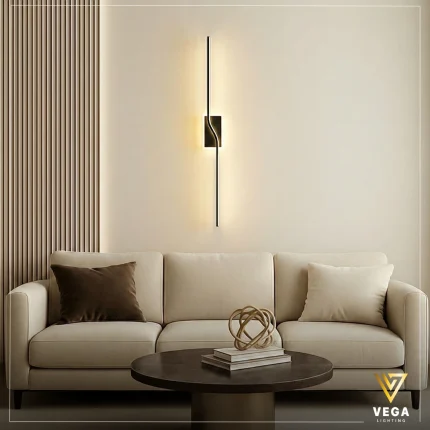 أبليك SILEN سايلِن أسود بتصميم طولي مودرن وإضاءة LED مدمجة