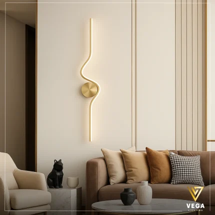 أبليك مودرن انسيابي شامبين 80 سم بإضاءة LED دافئة