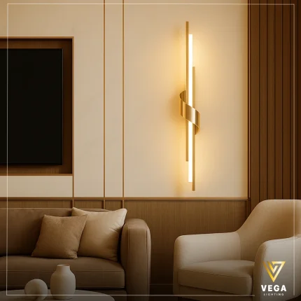 أبليك مودرن ستانستيل 60 سم بإضاءة LED دافئة