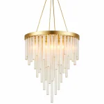 نجفة مودرن ذهبية كريستال تيوبات بإضاءة LED معلقة سقف