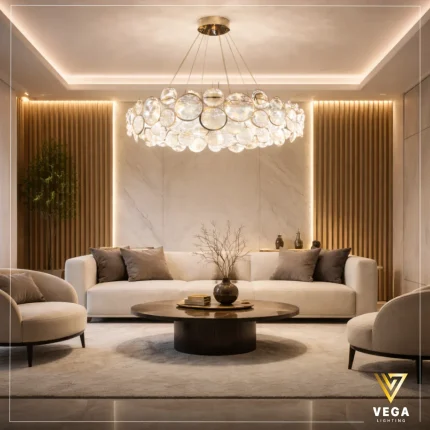 جفة فينيس ذهبية ليد ألومنيوم كرات زجاجية شفافة