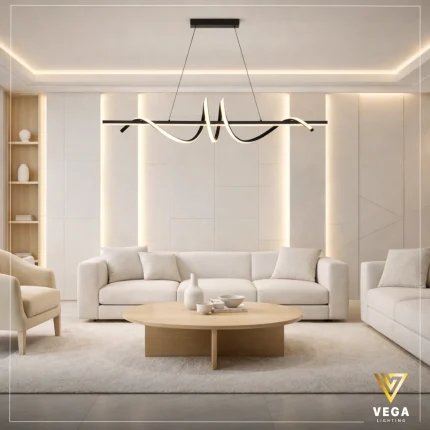 نجفة ستريم مودرن سوداء خطية فيجا لايتنج