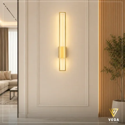 أبليك حائط طولي LED فاليرو VALERO باللون الشامبين