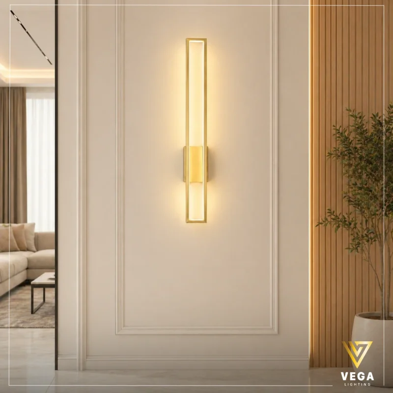 أبليك حائط طولي LED فاليرو VALERO باللون الشامبين