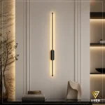 أبليك حائط LED مودرن إيدج EDGE أسود بإضاءة دافئة