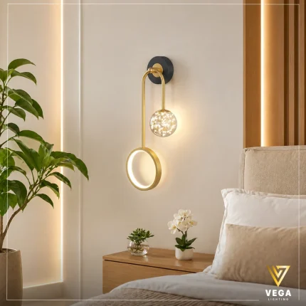 أبليك أكريليك ذهبي مودرن روزيل ROZELLE بإضاءة LED مميزة