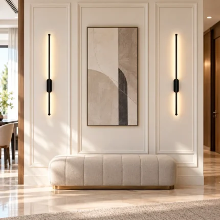أبليك حائط LED مودرن إيدج EDGE أسود بإضاءة دافئة