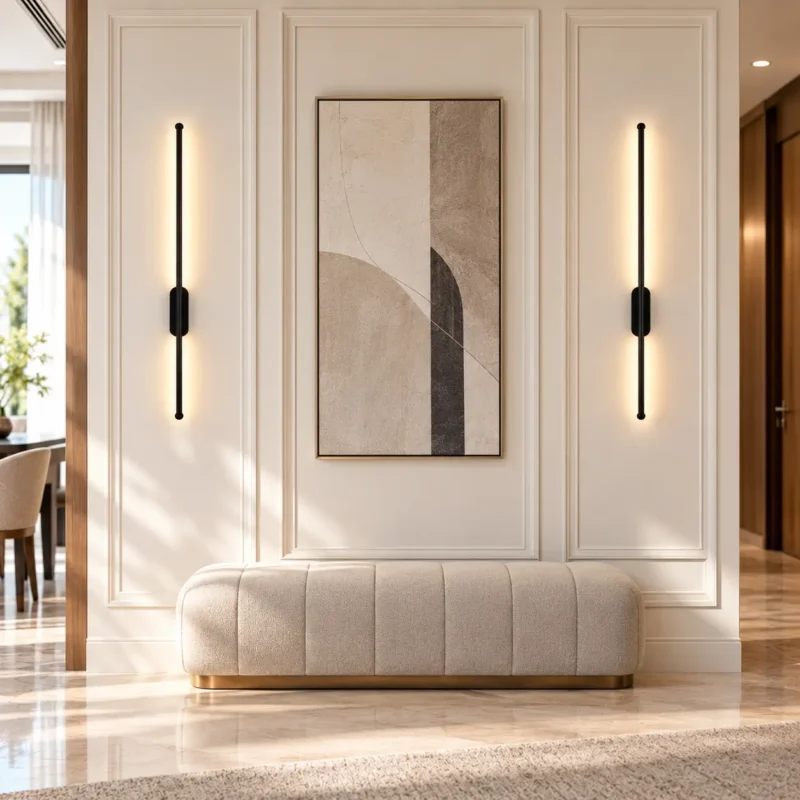 أبليك حائط LED مودرن إيدج EDGE أسود بإضاءة دافئة