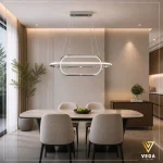 نجفة حلقة معلقة لوب LOOP بإطار بيضاوي مزدوج وإضاءة LED